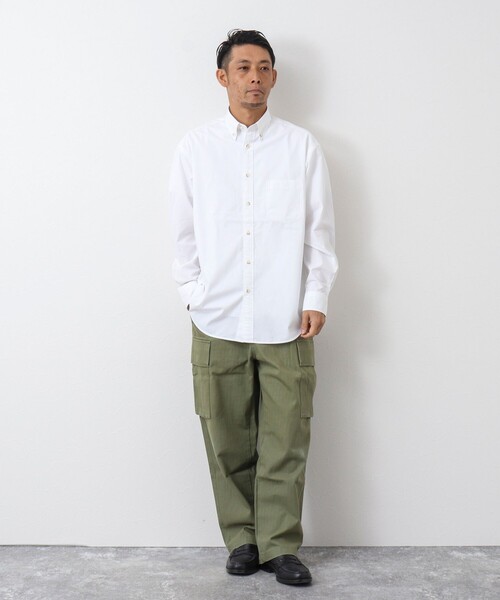 NOLLEY'S goodman(ノーリーズグッドマン)の「ピーチブロード リラックスシルエット ボタンダウンシャツ(シャツ/ブラウス・メンズ・サックスブルー/オリーブ/ホワイト×ブラック/ホワイト・M/L)」の5枚目の写真