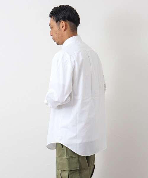 NOLLEY'S goodman(ノーリーズグッドマン)の「ピーチブロード リラックスシルエット ボタンダウンシャツ(シャツ/ブラウス・メンズ・サックスブルー/オリーブ/ホワイト×ブラック/ホワイト・M/L)」の11枚目の写真