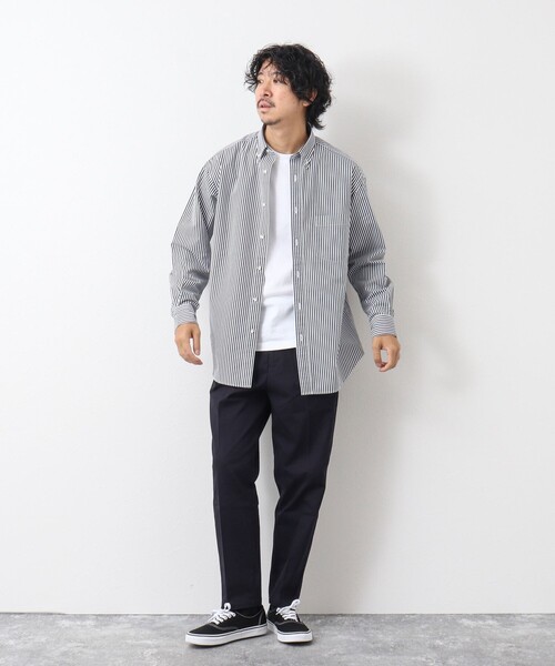 NOLLEY'S goodman(ノーリーズグッドマン)の「ピーチブロード リラックスシルエット ボタンダウンシャツ(シャツ/ブラウス・メンズ・サックスブルー/オリーブ/ホワイト×ブラック/ホワイト・M/L)」の15枚目の写真