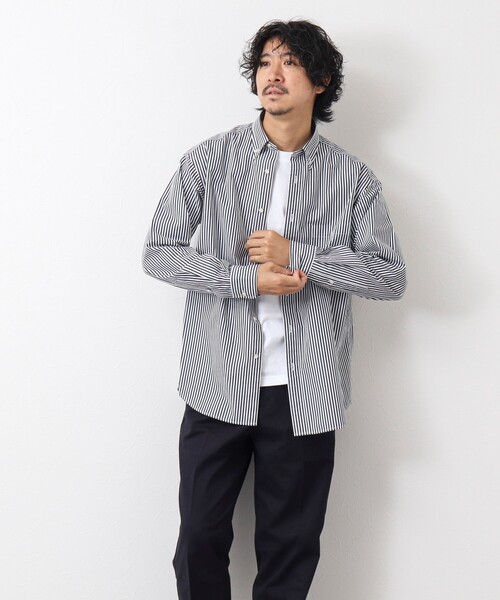 NOLLEY'S goodman(ノーリーズグッドマン)の「ピーチブロード リラックスシルエット ボタンダウンシャツ(シャツ/ブラウス・メンズ・サックスブルー/オリーブ/ホワイト×ブラック/ホワイト・M/L)」の16枚目の写真