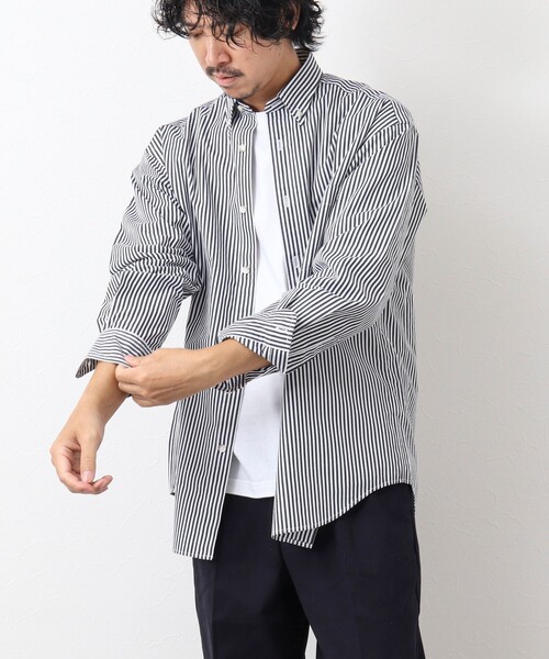 NOLLEY'S goodman(ノーリーズグッドマン)の「ピーチブロード リラックスシルエット ボタンダウンシャツ(シャツ/ブラウス・メンズ・サックスブルー/オリーブ/ホワイト×ブラック/ホワイト・M/L)」の17枚目の写真