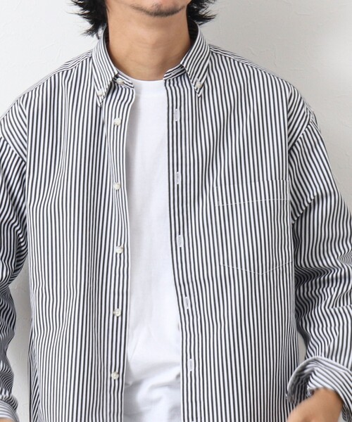 NOLLEY'S goodman(ノーリーズグッドマン)の「ピーチブロード リラックスシルエット ボタンダウンシャツ(シャツ/ブラウス・メンズ・サックスブルー/オリーブ/ホワイト×ブラック/ホワイト・M/L)」の19枚目の写真