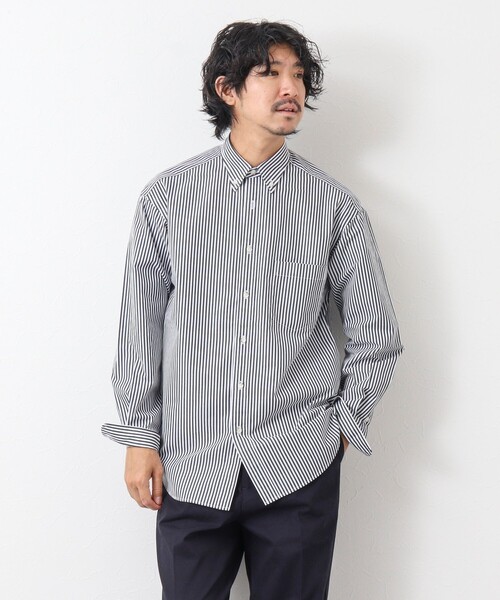 NOLLEY'S goodman(ノーリーズグッドマン)の「ピーチブロード リラックスシルエット ボタンダウンシャツ(シャツ/ブラウス・メンズ・サックスブルー/オリーブ/ホワイト×ブラック/ホワイト・M/L)」の20枚目の写真