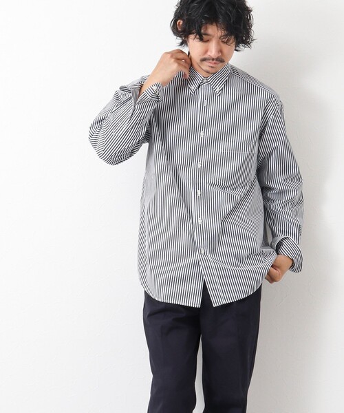 NOLLEY'S goodman(ノーリーズグッドマン)の「ピーチブロード リラックスシルエット ボタンダウンシャツ(シャツ/ブラウス・メンズ・サックスブルー/オリーブ/ホワイト×ブラック/ホワイト・M/L)」の21枚目の写真