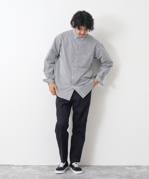 NOLLEY'S goodman(ノーリーズグッドマン)の「ピーチブロード リラックスシルエット ボタンダウンシャツ(シャツ/ブラウス・メンズ・サックスブルー/オリーブ/ホワイト×ブラック/ホワイト・M/L)」の22枚目の写真