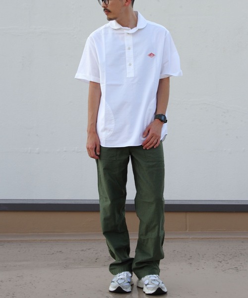 DANTON/ダントン ラウンドカラープルオーバーシャツ ショート