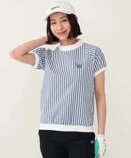 【ビームスゴルフ】人気袖ロゴ×ダンボールニット 長袖ゴルフプルオーバーパーカーM ビームスゴルフ】人気袖ロゴ×ダンボールニット 長袖ゴルフプルオーバー