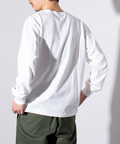 Champion（チャンピオン）の「【Champion/チャンピオン】プリントロンT 長袖Tシャツ ダメージ加工（Tシャツ/カットソー・メンズ・モスグリーン/ヘザーグレー/オフホワイト・M/L）」の7枚目の写真