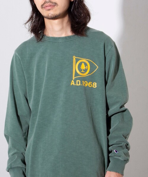 Champion（チャンピオン）の「【Champion/チャンピオン】プリントロンT 長袖Tシャツ ダメージ加工（Tシャツ/カットソー・メンズ・モスグリーン/ヘザーグレー/オフホワイト・M/L）」の15枚目の写真