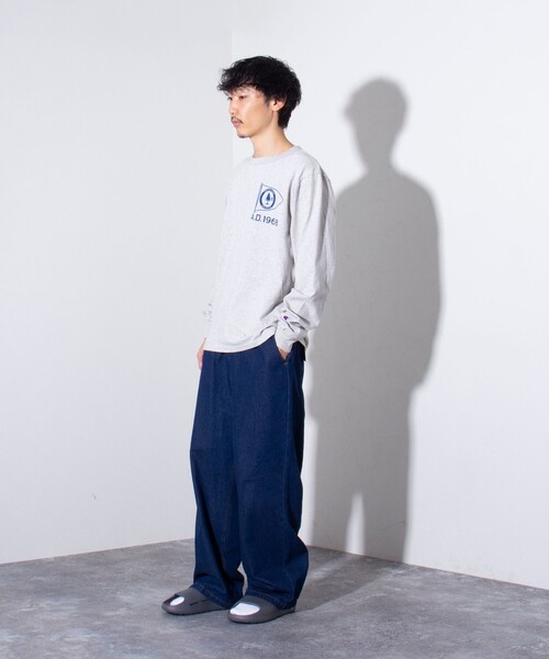 Champion（チャンピオン）の「【Champion/チャンピオン】プリントロンT 長袖Tシャツ ダメージ加工（Tシャツ/カットソー・メンズ・モスグリーン/ヘザーグレー/オフホワイト・M/L）」の22枚目の写真