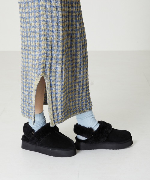 ORiental TRaffic（オリエンタルトラフィック）の「厚底ムートンサンダル 35402（スリッポン・レディース・ブラック/キャメル・S/M/L/LL/3L/SS）」の8枚目の写真