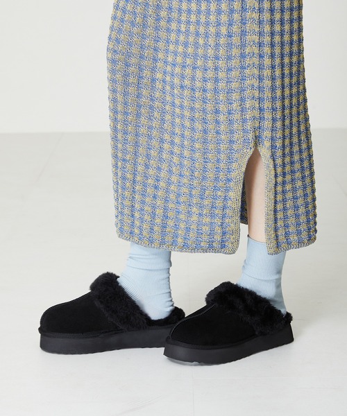 ORiental TRaffic（オリエンタルトラフィック）の「厚底ムートンサンダル 35402（スリッポン・レディース・ブラック/キャメル・S/M/L/LL/3L/SS）」の4枚目の写真