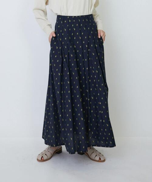 LOISIR（ロワズィール）の「コットンチェアーモチーフカットジャカードスカート（スカート・レディース・ホワイト系その他/ブルー系その他・FREE）」の2枚目の写真