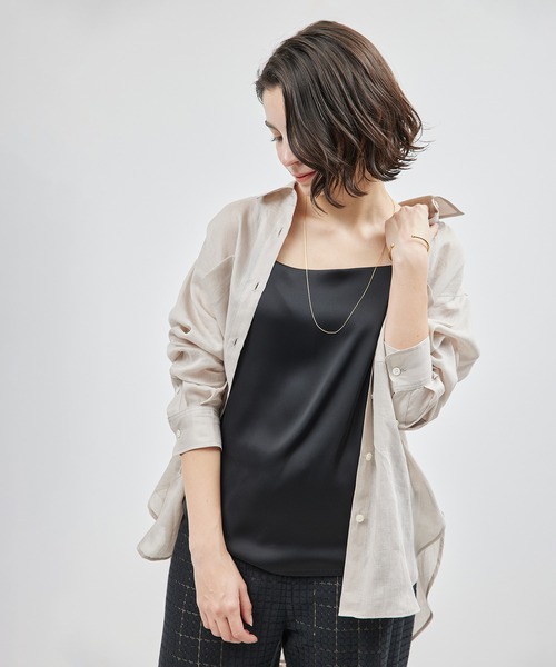 ROPE'(ロペ)の「【新色追加】サテンジャージーキャミソール【メディア掲載】(キャミソール・レディース・ブラック/ベージュ/ホワイト・FREE)」の14枚目の写真