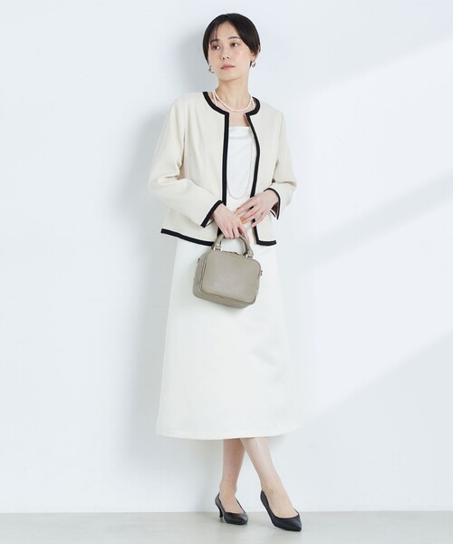 NOLLEY’S(ノーリーズ)の「◇【WEB限定】配色ノーカラージャケット(ノーカラージャケット・レディース・ブラック系その他3/ホワイト系その他4・38/40)」の6枚目の写真