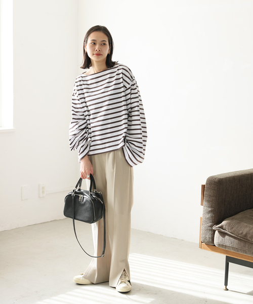 JOURNAL STANDARD（ジャーナルスタンダード）の「サマーツイルパンツ（スラックス・レディース・ベージュ/ブラック・36/38）」の17枚目の写真