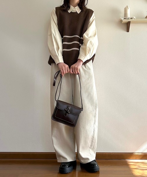 Cham.（チャム）の「トグルボタンレトロショルダーバッグ（ショルダーバッグ・レディース・ダークブラウン/ブラック/ライトブラウン/レッド・F）」の22枚目の写真