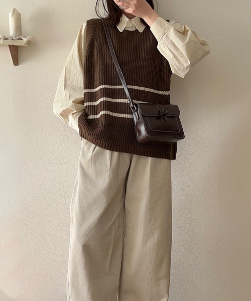 Cham.（チャム）の「トグルボタンレトロショルダーバッグ（ショルダーバッグ・レディース・ダークブラウン/ブラック/ライトブラウン/レッド・F）」の21枚目の写真