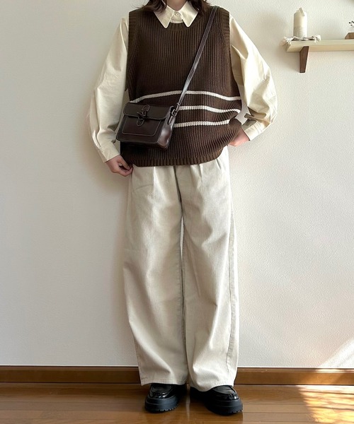 Cham.（チャム）の「トグルボタンレトロショルダーバッグ（ショルダーバッグ・レディース・ダークブラウン/ブラック/ライトブラウン/レッド・F）」の15枚目の写真