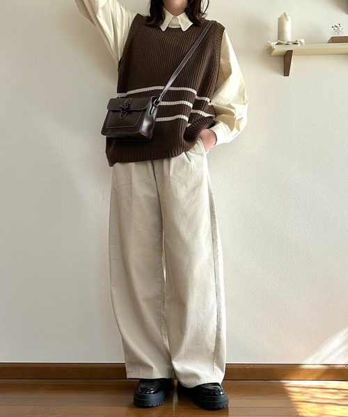 Cham.（チャム）の「トグルボタンレトロショルダーバッグ（ショルダーバッグ・レディース・ダークブラウン/ブラック/ライトブラウン/レッド・F）」の10枚目の写真