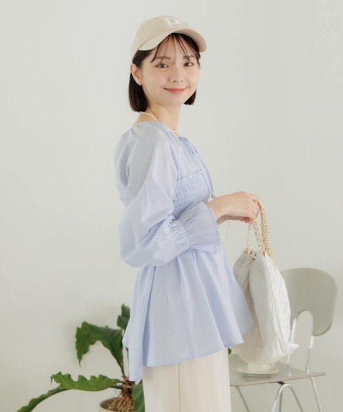 flower（フラワー）の「ビスチェセットブラウス（シャツ/ブラウス・レディース・ホワイト/ブルー・FREE）」の3枚目の写真