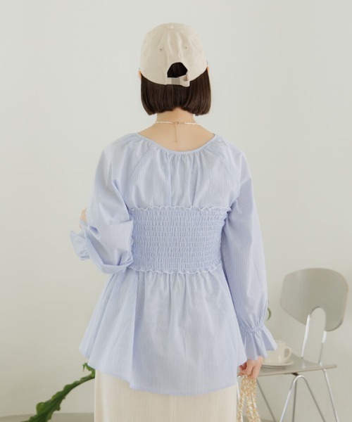 flower（フラワー）の「ビスチェセットブラウス（シャツ/ブラウス・レディース・ホワイト/ブルー・FREE）」の4枚目の写真