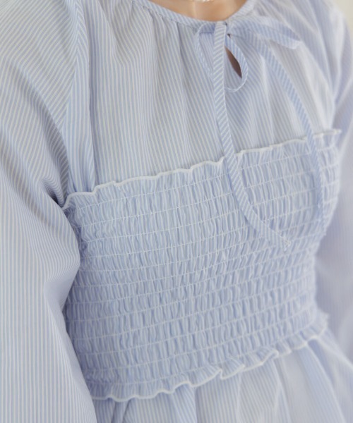 flower（フラワー）の「ビスチェセットブラウス（シャツ/ブラウス・レディース・ホワイト/ブルー・FREE）」の7枚目の写真