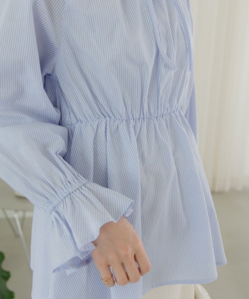 flower（フラワー）の「ビスチェセットブラウス（シャツ/ブラウス・レディース・ホワイト/ブルー・FREE）」の12枚目の写真