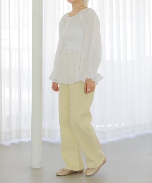 flower（フラワー）の「ビスチェセットブラウス（シャツ/ブラウス・レディース・ホワイト/ブルー・FREE）」の14枚目の写真