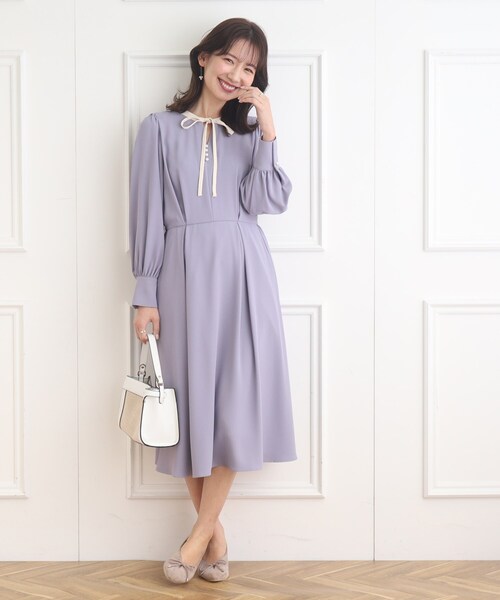 couture brooch（クチュールブローチ）の「◇配色フレアワンピース