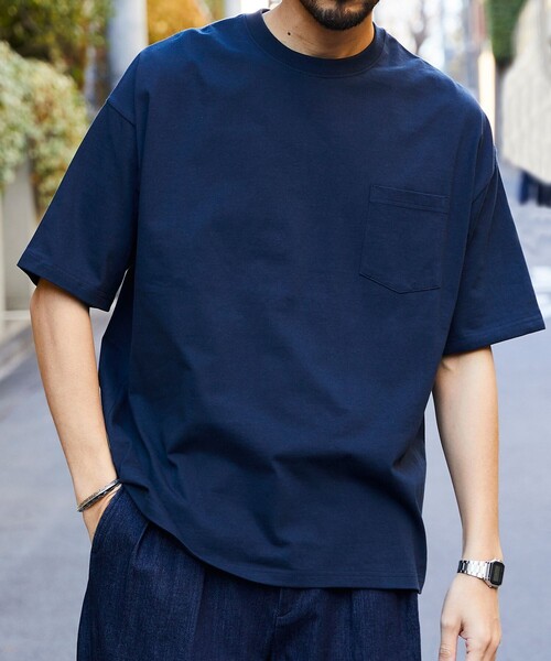 FREAK'S STORE（フリークスストア）の「限定展開 STORATECH/ストラテック ビッグシルエットTシャツ/USAコットン/抗菌/防臭/制菌/UVカット/接触冷感/吸水速乾（Tシャツ/カットソー・メンズ・グレイッシュベージュ/スミクロ/ネイビー/ブラック/ホワイト・LARGE/X-LARGE/SMALL/MEDIUM）」の5枚目の写真