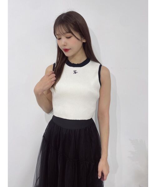 EATME（イートミー）の「バイカラーニットTOP（ニット/セーター・レディース・ブラック/オフホワイト/イエロー・FREE）」の8枚目の写真