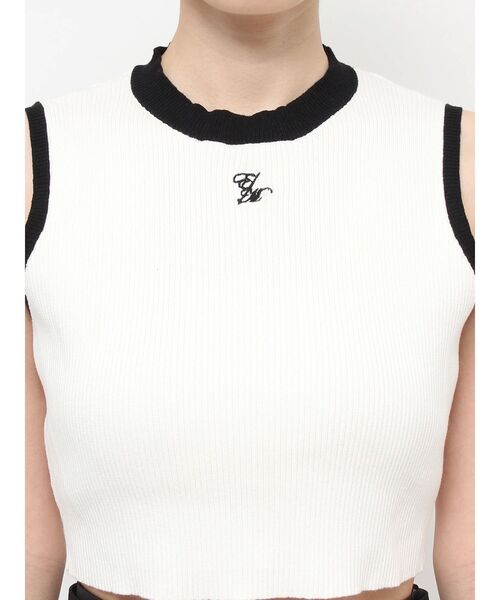 EATME シャツカラーアンサンブルニットTOP オフホワイト イートミー