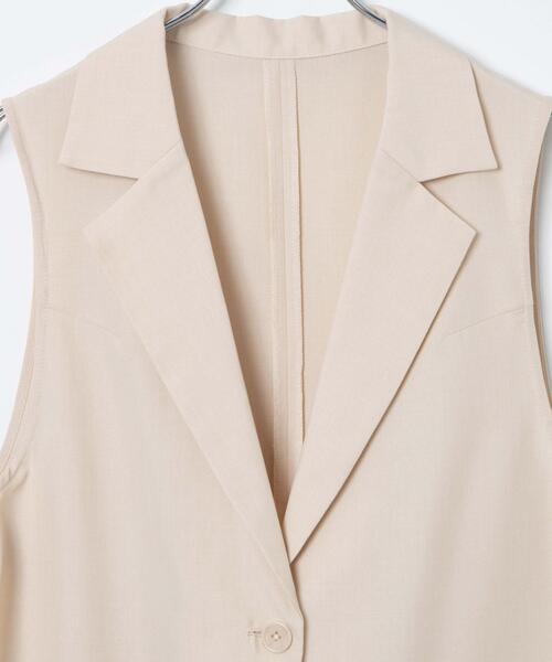 WEGO（ウィゴー）の「WEGO/リネンライクサイドベルトベスト（ベスト・レディース・ブラック/ナチュラル・FREE）」の6枚目の写真