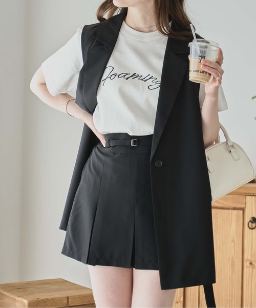 WEGO（ウィゴー）の「WEGO/リネンライクサイドベルトベスト（ベスト・レディース・ブラック/ナチュラル・FREE）」の18枚目の写真