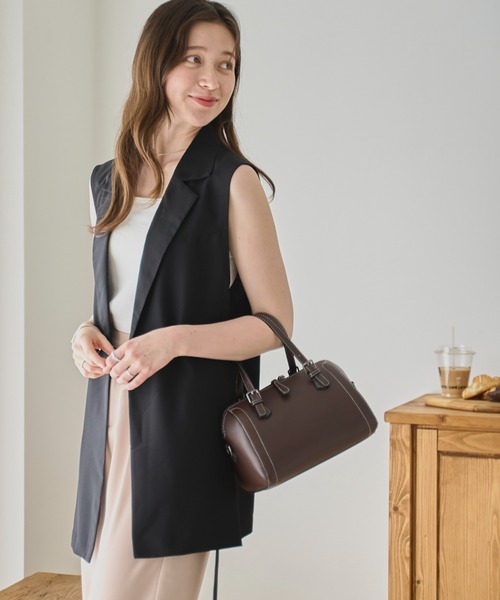 WEGO（ウィゴー）の「WEGO/リネンライクサイドベルトベスト（ベスト・レディース・ブラック/ナチュラル・FREE）」の13枚目の写真