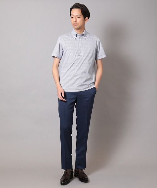 CROWDED CLOSET（クラウデッドクローゼット）の「フラワープリントジャージポロシャツ（ポロシャツ・メンズ・ホワイト系その他/ネイビー・02/04/03）」の4枚目の写真