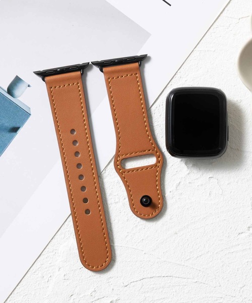 emonique(エモニーク)の「本革レザー Apple Watch バンド スマートウォッチバンド【38/40/41/42/44/45/49mm対応】(デジタル腕時計・メンズ・ワインレッド/アイボリー/ピンク/ブラウン/ブラック・42/38)」の3枚目の写真