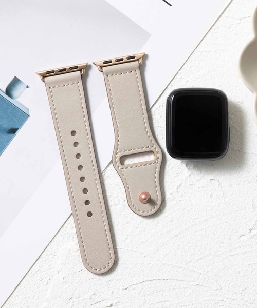 emonique(エモニーク)の「本革レザー Apple Watch バンド スマートウォッチバンド【38/40/41/42/44/45/49mm対応】(デジタル腕時計・メンズ・ワインレッド/アイボリー/ピンク/ブラウン/ブラック・42/38)」の2枚目の写真