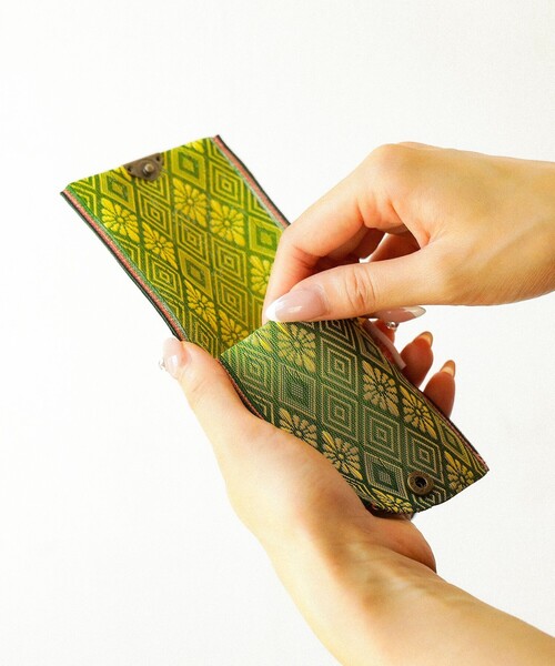 BEAMS JAPAN（ビームス　ジャパン）の「高田織物 / 別注 畳縁 カード & コイン ウォレット 柄 其の一（コインケース・メンズ・グリーン/ブルー/グリーン系その他4/ロイヤルブルー・ONE SIZE）」の19枚目の写真