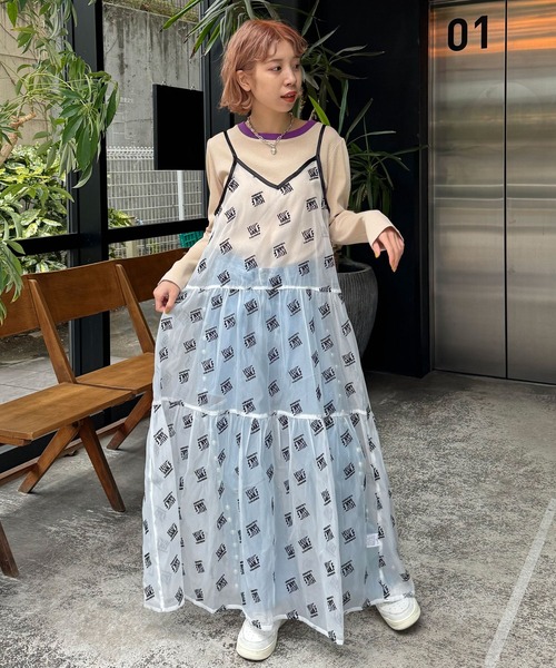 HELLO.SANFRANCISCO（ハローサンフランシスコ）の「【HELLO.SANFRANCISCO/ハローサンフランシスコ】ペチ付刺繍オーガンジーティアードキャミワンピ（ワンピース・レディース・ホワイト/ブラック・FREE）」の10枚目の写真