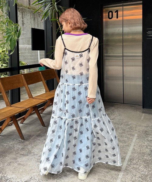 HELLO.SANFRANCISCO（ハローサンフランシスコ）の「【HELLO.SANFRANCISCO/ハローサンフランシスコ】ペチ付刺繍オーガンジーティアードキャミワンピ（ワンピース・レディース・ホワイト/ブラック・FREE）」の12枚目の写真