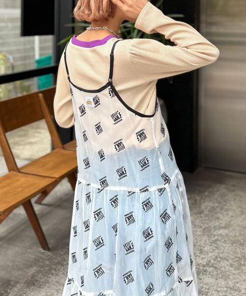 HELLO.SANFRANCISCO（ハローサンフランシスコ）の「【HELLO.SANFRANCISCO/ハローサンフランシスコ】ペチ付刺繍オーガンジーティアードキャミワンピ（ワンピース・レディース・ホワイト/ブラック・FREE）」の7枚目の写真