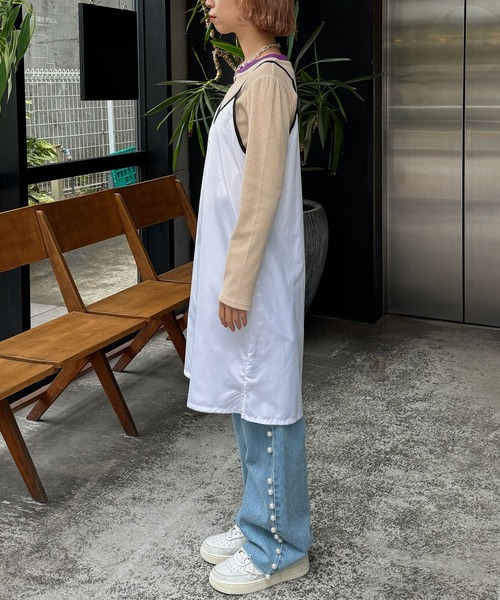 HELLO.SANFRANCISCO（ハローサンフランシスコ）の「【HELLO.SANFRANCISCO/ハローサンフランシスコ】ペチ付刺繍オーガンジーティアードキャミワンピ（ワンピース・レディース・ホワイト/ブラック・FREE）」の21枚目の写真