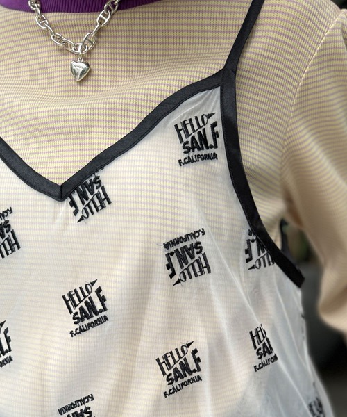 HELLO.SANFRANCISCO（ハローサンフランシスコ）の「【HELLO.SANFRANCISCO/ハローサンフランシスコ】ペチ付刺繍オーガンジーティアードキャミワンピ（ワンピース・レディース・ホワイト/ブラック・FREE）」の16枚目の写真