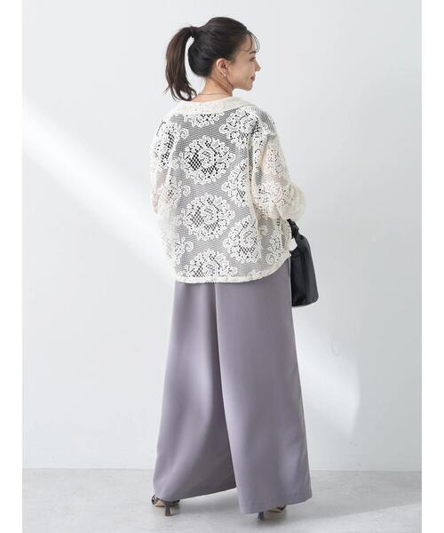 earth music&ecology(アースミュージックアンドエコロジー)の「レースジャケット(テーラードジャケット・レディース・アイボリー/ブラック・FREE)」の22枚目の写真