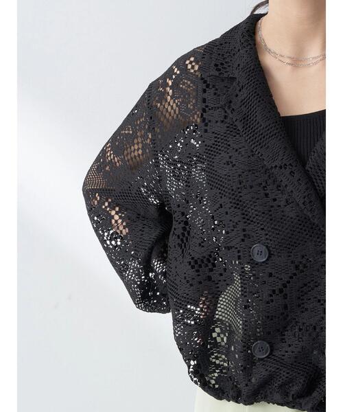 earth music&ecology(アースミュージックアンドエコロジー)の「レースジャケット(テーラードジャケット・レディース・アイボリー/ブラック・FREE)」の13枚目の写真