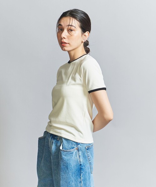 BEAUTY&YOUTH UNITED ARROWS(ビューティーアンドユースユナイテッドアローズ)の「パイル リンガー Tシャツ(Tシャツ/カットソー・レディース・ブラック/クリーム/オフホワイト・FREE)」の17枚目の写真