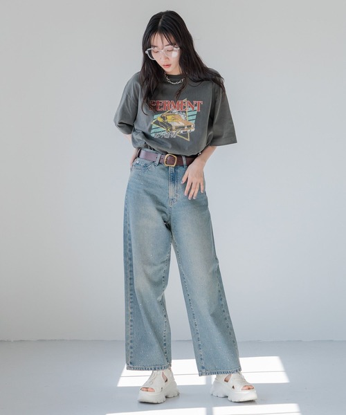 LOWRYS FARM(ローリーズファーム)の「USEDバンドTSS 113919(Tシャツ/カットソー・レディース・ホワイト/チャコールグレー/アイボリー/グレー系その他/ホワイト系その他・FREE)」の15枚目の写真
