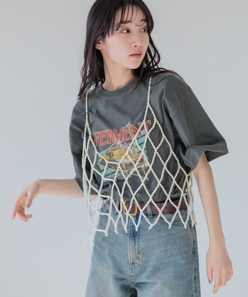 LOWRYS FARM(ローリーズファーム)の「USEDバンドTSS 113919(Tシャツ/カットソー・レディース・ホワイト/チャコールグレー/アイボリー/グレー系その他/ホワイト系その他・FREE)」の21枚目の写真